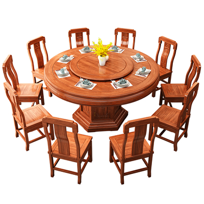 圆形中式全实木大圆桌中式