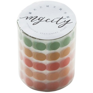 和纸圆点透明底手帐胶带装饰小图案ins风基础波点圆点手账胶带卷