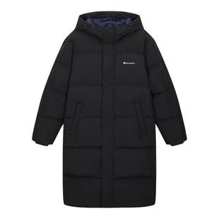 Champion冠军长款羽绒服女冬季加厚情侣连帽保暖休闲宽松外套男潮