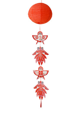 婚房布置灯笼喜字卡通挂饰