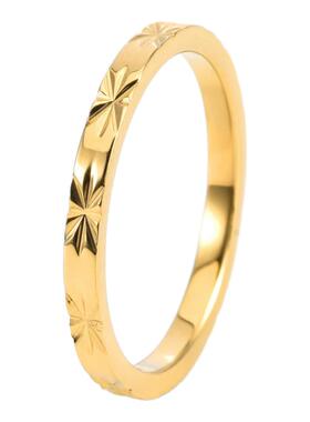 泰爱你时尚简约米字花钛钢戒指