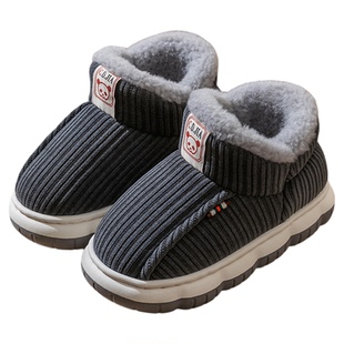 冬季男童女童包跟棉拖鞋居家外穿防滑厚底儿童宝宝加厚绒保暖棉鞋