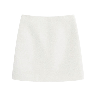 VIVICATHY2025秋冬韩系佰搭仿水貂毛短裙女氛围感高腰a字包臀裙