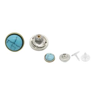 仿绿松石金属固定工字扣牛仔衣裤扣子纽扣裤兜铆钉扣裤脚装饰角钉