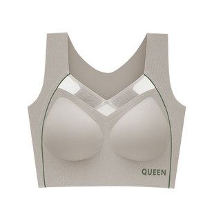 无痕运动内衣女跑步防震健身背心大胸显小大码一体式文胸夏天薄款