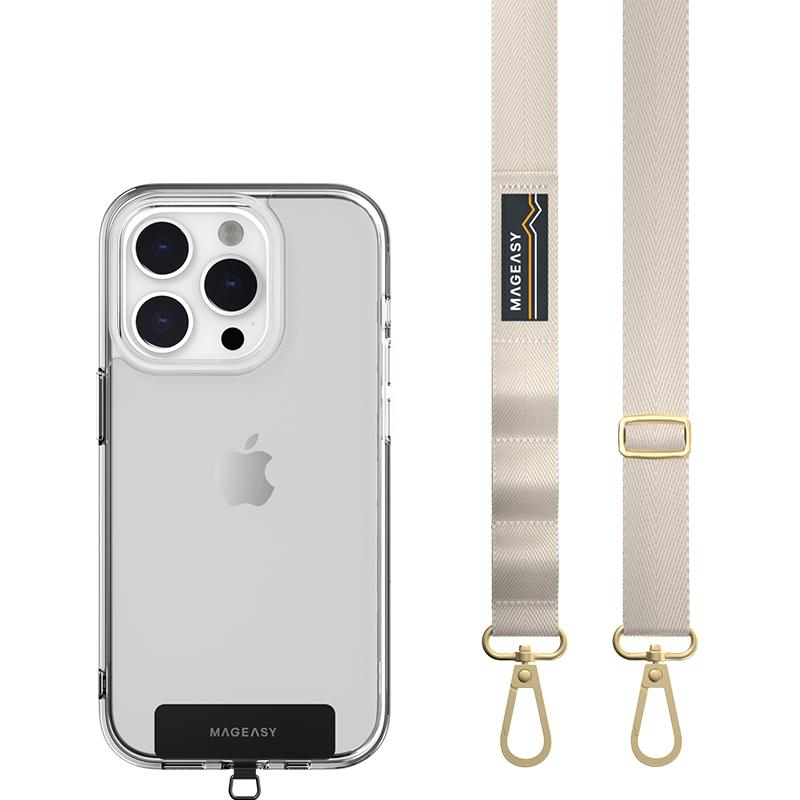 适用苹果iPhone15/14/13手机挂绳斜跨可背多功能吊绳双头挂脖金属扣环背带式绳卡片式通用男女士潮mageasy新