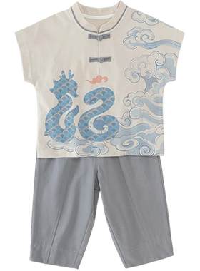 汉宫优品男童夏季薄款中国风套装