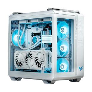 华硕GT502弹药库海景房主机DIY组装机12490F/12600KF/14700KF/RTX5060Ti/5070显卡三角洲游戏台式电脑白色
