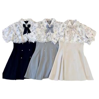 日系Lolita短袖长裙斗篷连衣裙夏