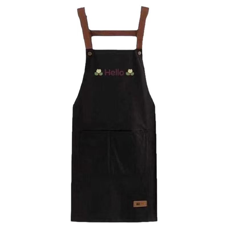 防水防油家用厨房背带围裙时尚韩版成人做饭干活耐脏工作服围腰