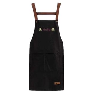 防水防油家用厨房背带围裙时尚韩版成人做饭干活耐脏工作服围腰