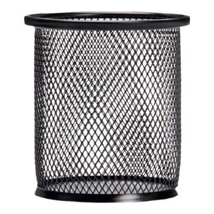 黑色笔筒创意圆形镂空多功能金属笔筒桌面办公书房收纳盒学生文具