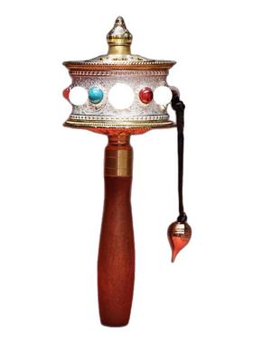 合金手摇转金轮双轴承超静音转动轮转金筒带珠大号带底座包邮