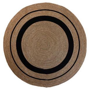 复古风蒲草编织地垫草编棉绳圆形地毯民宿茶几垫日式垫子摄影道具