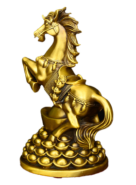 黄铜元宝马摆件工艺品家居公司商场装饰品招财马到成功马上发财