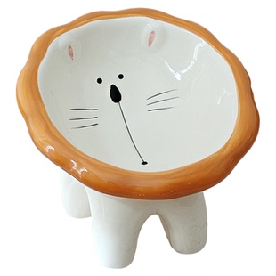 蜂蜜罐猫碗陶瓷碗猫咪食盆不易打翻保护颈椎不黑下巴斜口粮碗水碗