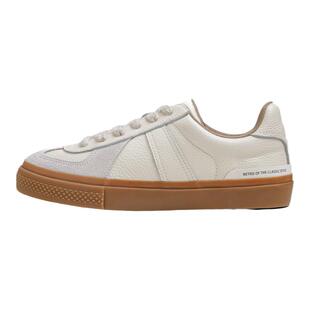 马登复古德训鞋男士2026新款百搭极简小白鞋厚底休闲皮面板鞋