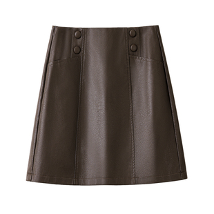 海宁真皮短款皮裙女2025春秋冬高腰显瘦绵羊皮包臀纯色拉链半身裙