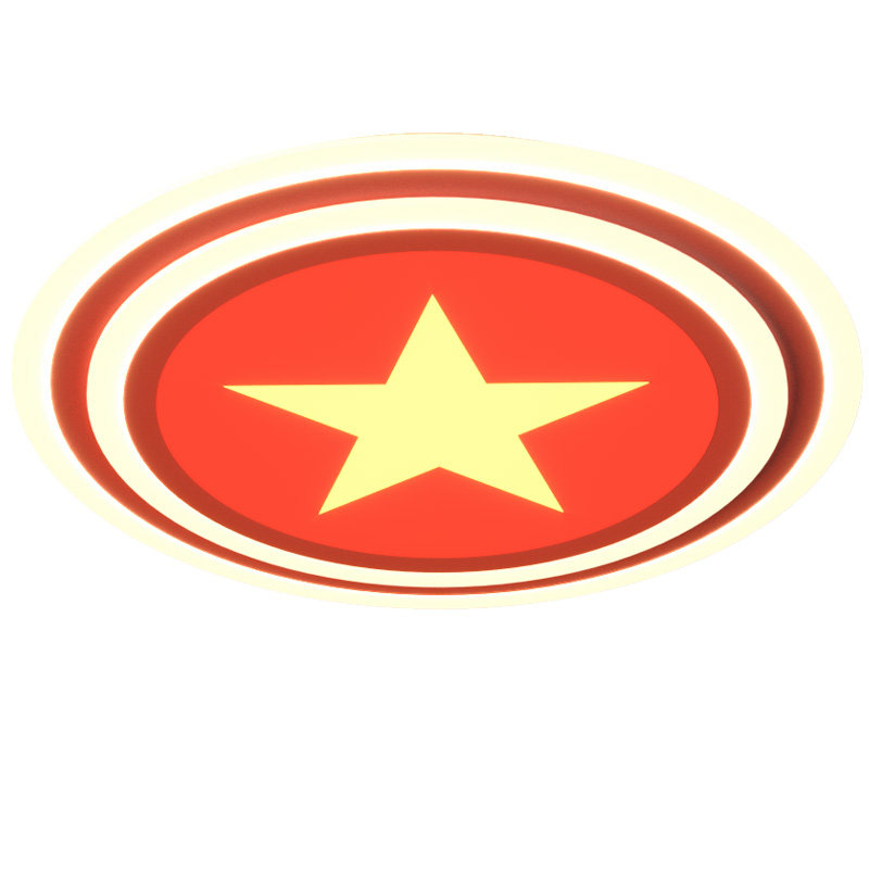 发光五角星国旗吸顶灯