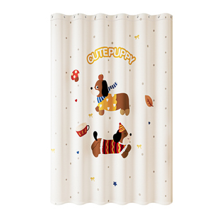 高档浴室折叠浴帘套装免打孔卫生间防水帘加厚防霉洗澡隔断帘门帘