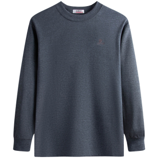 秋冬中年长袖t恤男半高领中老年人纯棉老头衫爸爸秋衣上衣打底衫