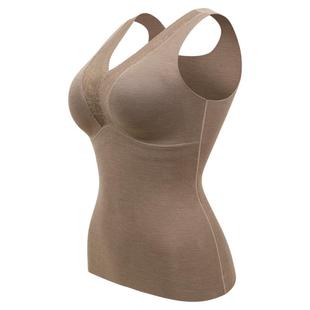 古今保暖背心女带胸垫吊带免穿文胸一体式秋冬季加绒加厚打底内衣