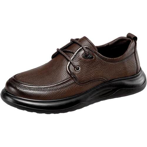 意尔康男鞋2025羊皮商务休闲皮鞋男士软底真皮舒适中年爸爸鞋