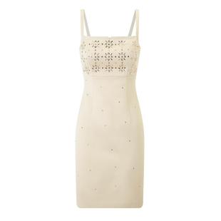 MAXRIENY烫钻缎面连衣裙晚会宴会穿搭高级气质感女装修身显瘦