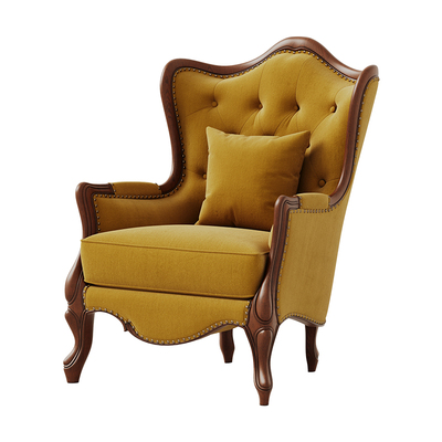时余丘吉尔复古布艺美式休闲椅法式中古风老虎椅高端实木2025新款