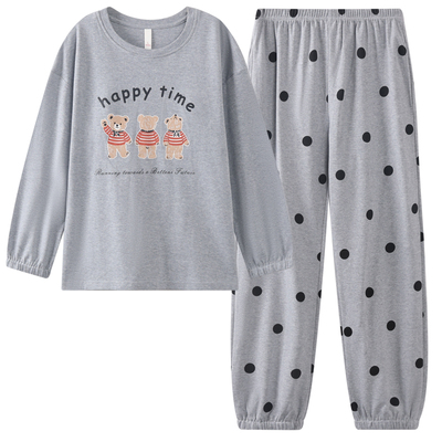 新款纯棉长袖加厚睡衣女秋冬季