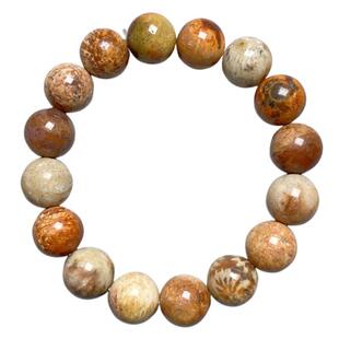 天然珊瑚玉手串印尼老料菊花石手链彩色柠檬纹大枫叶玉化佛珠饰品