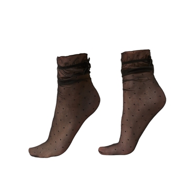 CALZEDONIA卡泽意袜女士时尚派对网纱波点蝴蝶结装饰短袜DCZ080