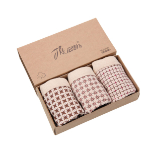 顶呱呱男士内裤纯棉中腰平角裤青年学生大码透气彩棉短裤四角内裤