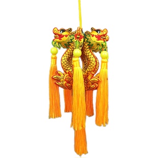 六面立体龙形挂件小礼品刺绣花布艺工艺品小号龙灯庆阳香包成品