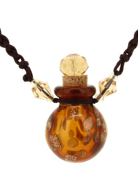 小葫芦沙子毛发朱砂琉璃香薰项链