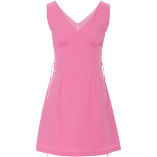 sincethen粉色连衣裙海边穿搭玫红色裙子小个子吊带裙法式短裙女