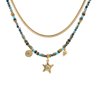 姜妍同款LAZY CIRCLES绿松石海星套组项链女轻奢海星颈链明星同款