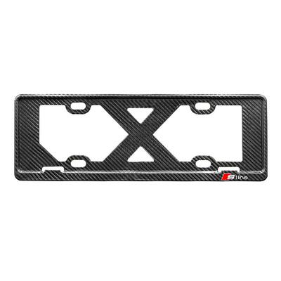 适用奥迪牌照框a4l碳纤维