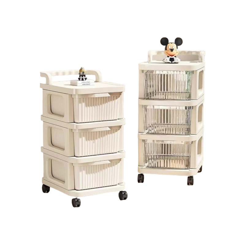 小推车零食置物架收纳柜厨房可移动落地抽屉式储物架多层整理架