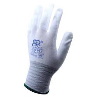 创信PU涂掌手套轻薄透气防滑耐磨防静电专用白色尼龙涂指劳保手套