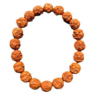 恶僧精品桃核手串高端龙纹核桃雕刻怒佛桃木手链男款男士橄榄核雕