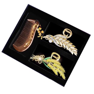 生日礼物女生送女友朋友老婆闺蜜姐妹妈妈实用梳子发夹礼盒母亲节