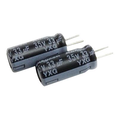 20只35V33uf代25v红宝石滤波YXG高频低阻铝电解电容器105度5*11