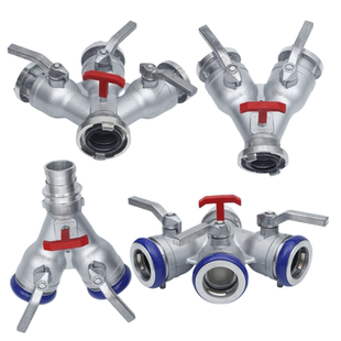 森林消防训练比武二分水器80/65快速内扣四分三叉分流器卡式三通