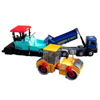合金铺路压路机自卸车模型高仿真