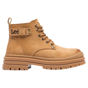 Lee男鞋2025冬季加绒新款英伦风大黄靴厚底真皮工装鞋女款马丁靴