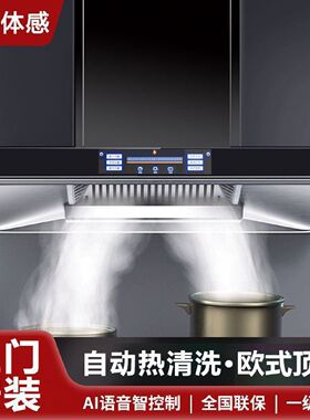 真美抽油烟机家用厨房顶吸欧式烟机壁挂t型大吸力抽油烟机智能