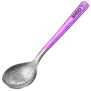 德国膳大皇纯钛圆勺家用食品级汤勺个人专用吃饭勺长柄勺子搅拌勺