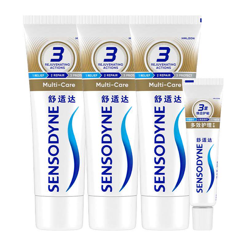 舒适达抗敏感牙膏多效护理100g*3含氟成人护龈防蛀清新口气正品