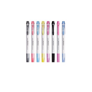 uni三菱可视窗新色荧光笔套装烟灰色系淡色荧光色标记笔PUS103T